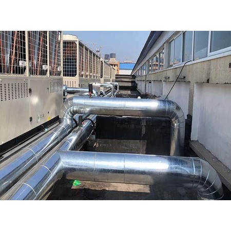 空調模塊機組管道鐵皮外保溫施工